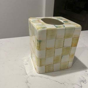 Mackenzie Childs Parchment Check RETIRED tissue box